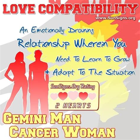 cancer man dating a gemini woman